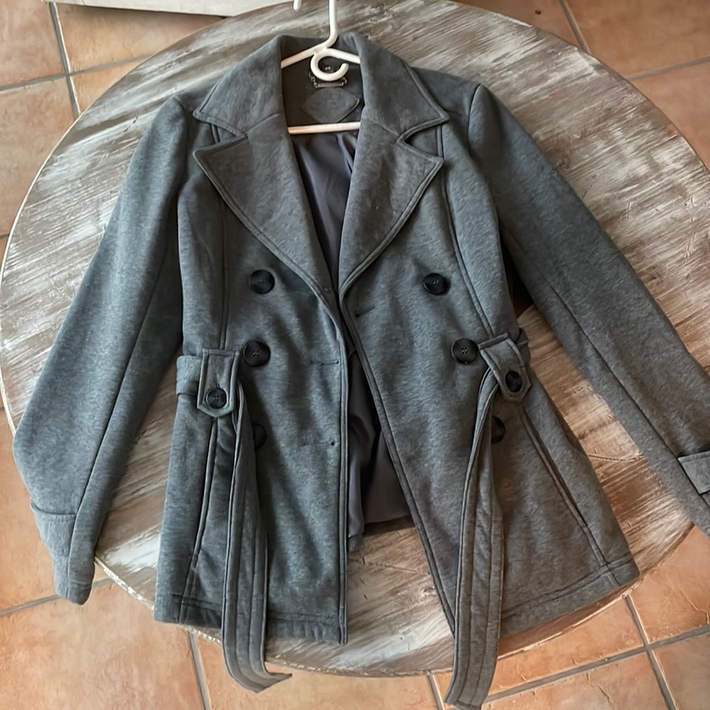 Gray Short Trench Coat